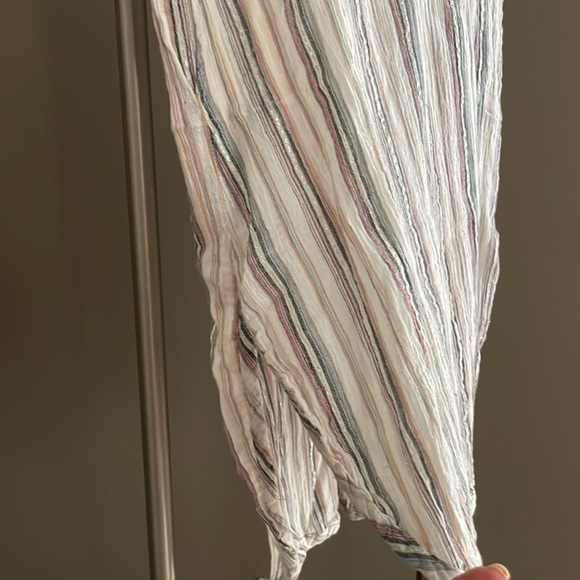 DIAB’LESS tunic - coverup w/ lurex & pale colored stripes. button front closures - Picture 6 of 11